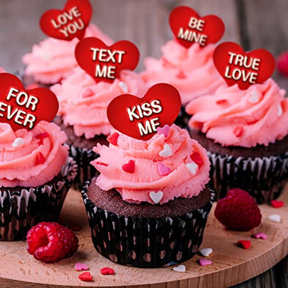 Whaline 3Pcs Valentine's Day Fondant Molds Conversation Heart Pattern 3D Silicone Mould Love You XOXO Letter Cupcake Cookie Decorating Baking Mold for Wedding Anniversary Mother's Day DIY Candy - style: Heart