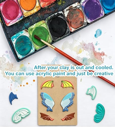 beinkmake 14Pcs Wings Polymer Clay Cutters Angel Wing Clay Earrings Cutters for Adults Bat Butterfly Dragon Wing Cute Polymer Clay Cutter for Jewelry Earrings Making Birthday Party DIY Supplies - style: Wing