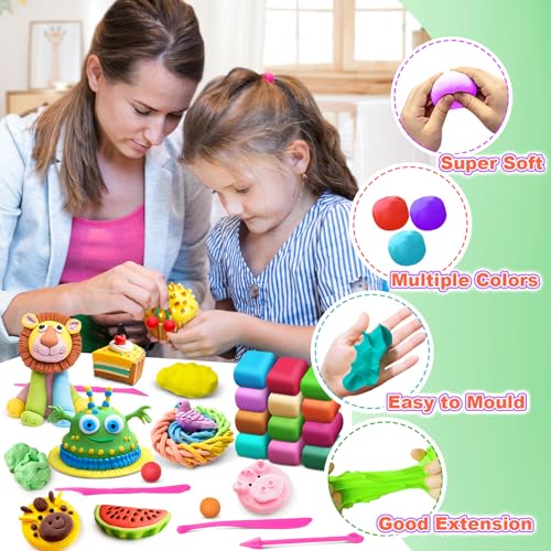 Air Dry Clay 192 Colors, Modeling Magic Clay Set with 3 Sculpting Tools, Arts Crafts Gift for Kids and Beginners - color: 192 Colors
