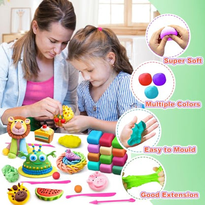 Air Dry Clay 192 Colors, Modeling Magic Clay Set with 3 Sculpting Tools, Arts Crafts Gift for Kids and Beginners - color: 192 Colors