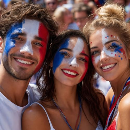 Patriotic Red Blue White Face Paint Sticks Waterproof Eye Black Independence Day Body Paint High Pigment for Independence Day Patriotic Festival Looks and Halloween SFX Makeup Cosplay - color: Red Blue White
