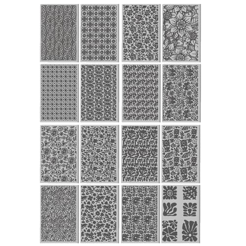 16 Pcs Floral Leaves Pattern Polymer Texture Clay Sheet Vintage Plants Patterns Rubber Texture Mat for Polymer Clay Making Earrings Jewelry DIY Crafts 4 × 2.5 Inch - style: Vintage Plants