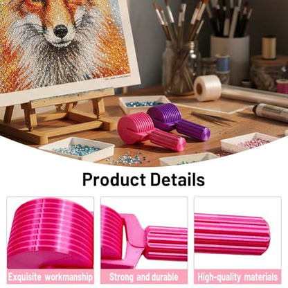 Diamond Art Roller, Diamond Painting Roller Tool, Essential DIY Craft Tool, Includes 2 Rollers (1 Candy Color + 1 Gradient) and 1 Diamond Art Pens Set (3 Pens 5 Clays 2 Dishes)