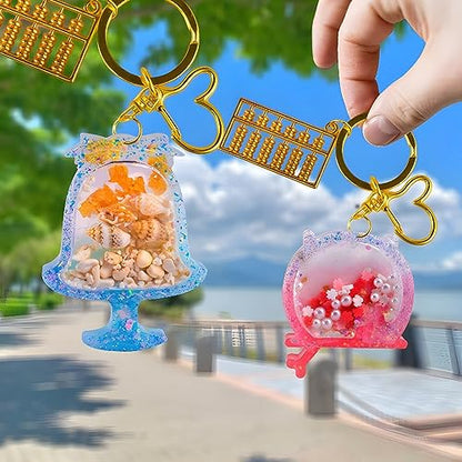 iSuperb 10pcs Shaker Resin Silicone Model and 5pcs Plastic Seal Film Resin Clear Protective Sheet for Animal Silicone Shaker Models DIY Jewelry Making Pendant Keychain - color: 10pcs