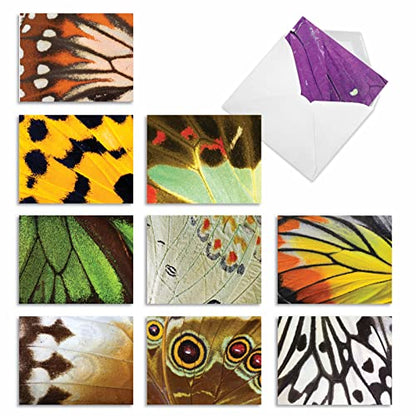 The Best Card Company - 10 Assorted Blank Notecards Boxed Set 4 x 5.12 Inch with Envelopes (10 Designs, 1 Each) Boxed Assorted Kid Cards of Pets - WING IT M3108 - style: Wing It