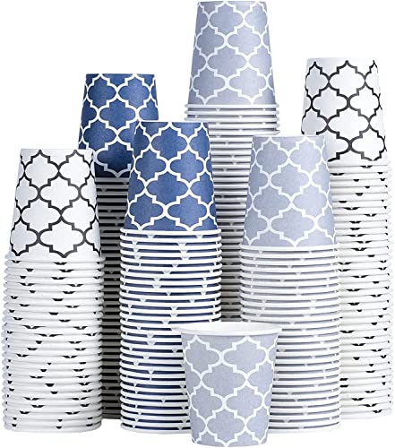 Clawsoff [300 Pack 3 oz Paper Cups, Small Mouthwash Cups 3 OZ, Mini Disposable Bathroom Cups, Paper Cups 3 Ounce for Bathroom, Supermarket, Birthday Party, Travel, Events, Picnic, BBQ - color: Blue, size: 3 oz