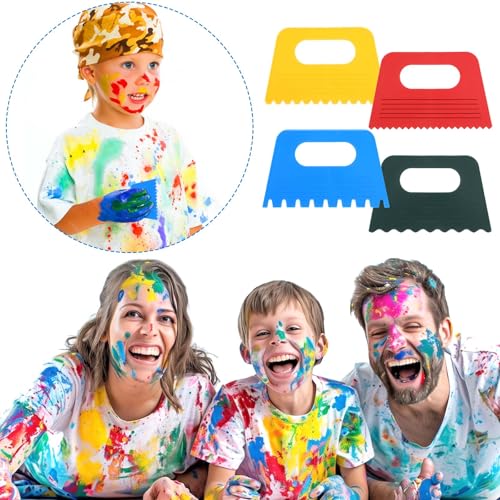 Plastic Paint Scraper Tool, Ymapinc Plastic Textured Art Tools, DIY Graffiti Oil Painting and Drawing Play for Texture Art on Canvas Putty Acrylic Plaster Art Pottery Scraper Tool
