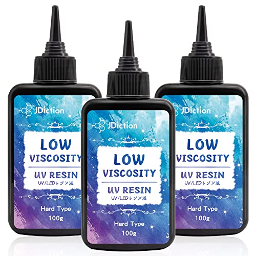 JDiction UV Resin, Upgrade 300g Low Viscosity Hard Thin UV Resin with Super Crystal Clear Resins Kit for Jewelry, Casting, Coating and DIY Craft