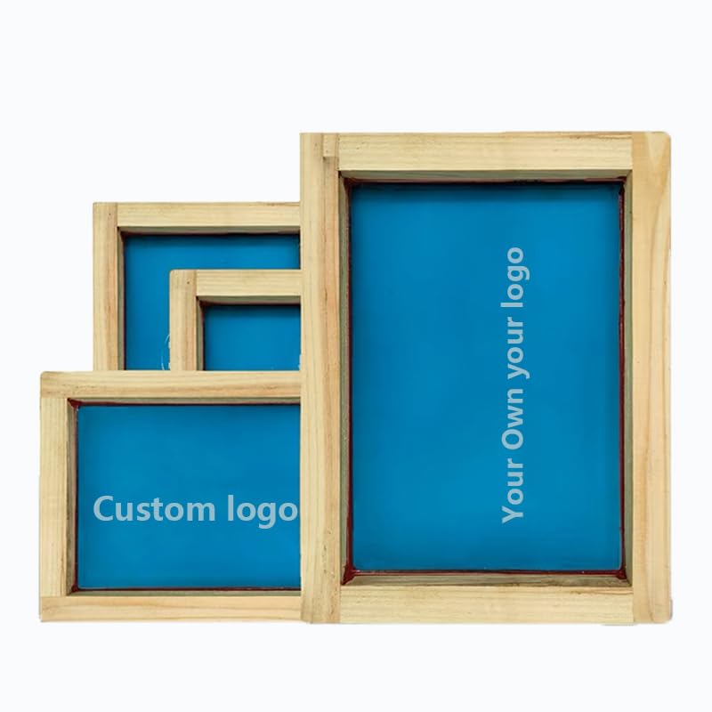Personalized Handmade Custom Name,1 Piece Screen Printing Starter kit Include 1 Size of Wood Silk Screen Printing Frame with Mesh, Screen Printing Squeegees (S5 15CM*25CM) - size: S5 15CM*25CM