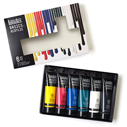 Liquitex Basics Acrylic Paint Set, 6 x 118ml (4-oz) Tube Paint Set - style: 6 x 118ml (4-oz)