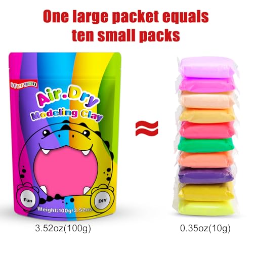 ifergoo Pink Air Dry Clay, DIY Creative Modeling Clay for Kids, Super Light Magic Foam Clay for Kids Age 3-12, Soft, No-Sticky & Non-Toxic, Molding Clay for School Art & Craft Project(Pink 100g/3.5oz) - color: Pink/100g