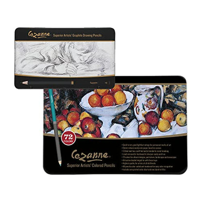 Cezanne Color and Graphite Pencil Set - Professional Artist Quality Drawing and Coloring Pencils Break Resistant Leads with Triple Coated Barrels
