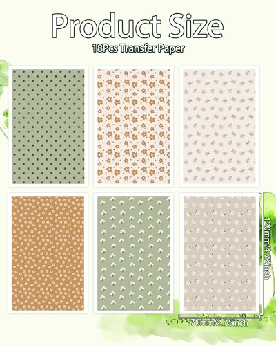 Puocaon Flowers Clay Transfer Paper - 18 Pcs Small Flowers Polymer Clay Transfer Sheets for Jewelry Earrings Making - color: small flower