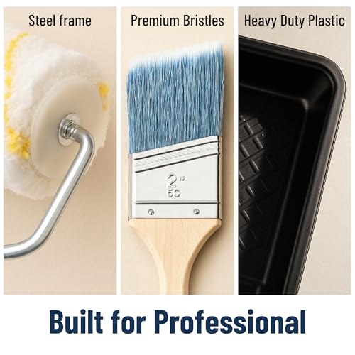 Bates- Paint Roller Kit, 19 pcs, Roller Set with Microfiber Sleeves & Frame | for Walls, Cabinets, Interior and Exterior Painting - style: Microfiber 9", 4", 11 pcs