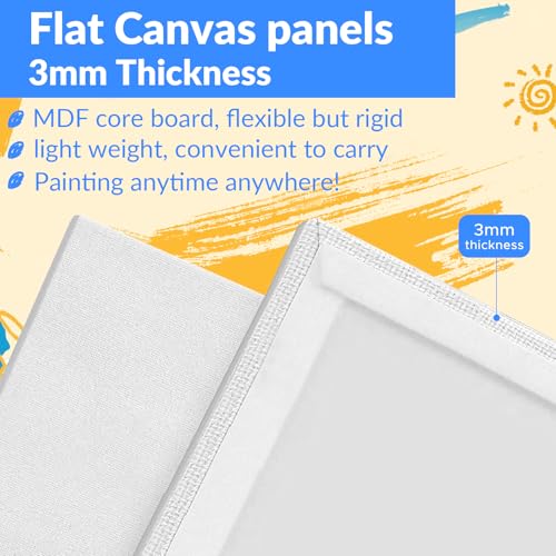 Mini Canvas for Painting 4x4 inch, 72 Pack Small Canvases Bulk for Kids Art Novices, Acrylic Oil Painting Canvases for Leisure Art, Blank Canvas Panels Gesso Primed Acid-Free 100% Cotton - size: 4"x4" - 72pcs