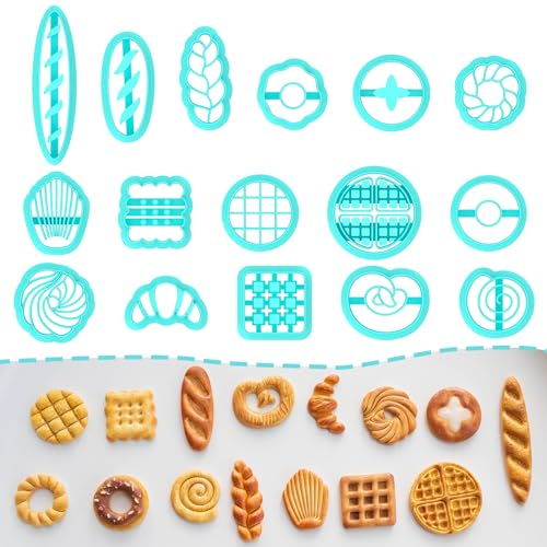 TAINSKY 16-Shape Bread Clay Cutters for Earrings & Snacks, Polymer Jewelry Design