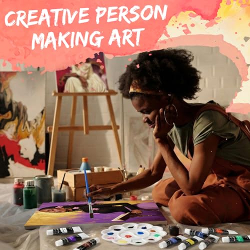 Sherr 108 Pcs 12 Set Black Girl Sip and Paint Kit for Adults 8''x10'' Pre Drawn Canvas to Paint DIY Acrylic Painting Kit Pre Printed Canvas for Date Night Juneteenth Party Team Building - style: Black Girl