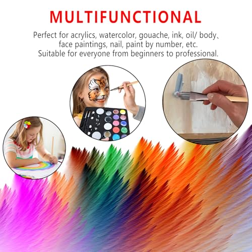 24pcs Paint Brush Set, Expert Series, 23 Different Shapes + Mixing Knife with Cloth Roll Case, Enhanced Synthetic Painting Brushes Set for Acrylic, Watercolor, Oil, Gouache (Yellow) - color: Yellow