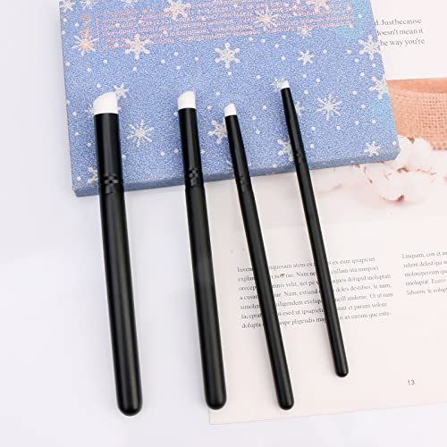 UNIMEIX Dry Brush Miniature Painting Dry Miniature Painting Set Hobby Detail Blending Brushes for Effortless Miniature Painting, Watercolor Paint(4X3 Pack) - color: Black