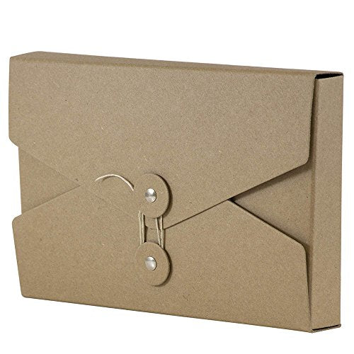 JAM PAPER Kraft Portfolio with Button and String Tie Closure - Video Size - 5 1/2 x 8 1/2 x 1 - Natural Recycled - Sold Individually - color: Natural Recycled, size: Video Size (5 1/2" x 8 1/2" x 1")