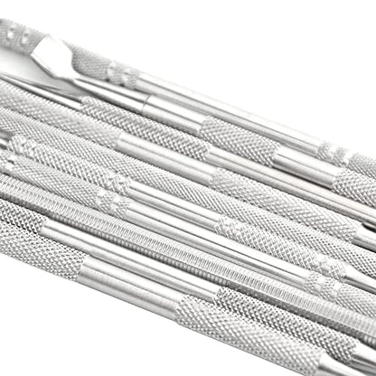 TOVOT 10PCS Stainless Steel Clay Sculpting Tools Metal Sculpting Tools Double-Side Clay Modeling Tools Wax Carving Tools (Silver-2) - color: Silver-2