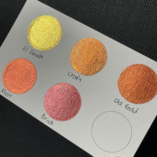 IUILE Handmade Watercolor Paints - Bronze Half Pan Set (5 colors) - color: Bronze