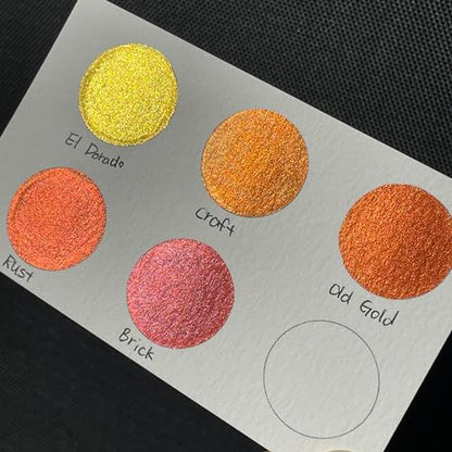 IUILE Handmade Watercolor Paints - Bronze Half Pan Set (5 colors) - color: Bronze