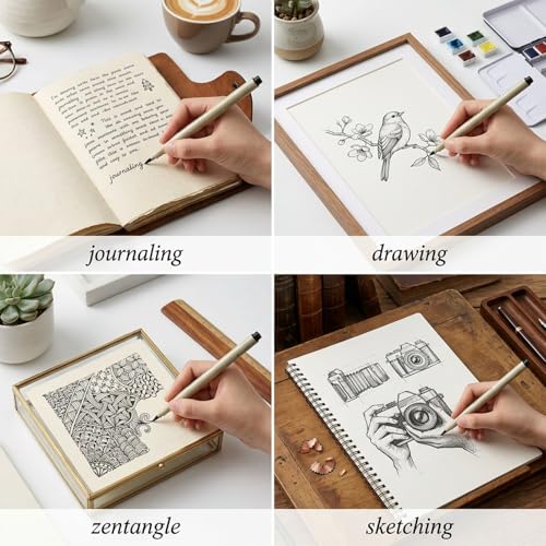YUXIANLB 13pcs Micro Fineliner Drawing Art Pens, Black Waterproof Fine Line Pigment Ink Set Artist Supplies Archival Quality Inking Markers Liner Sketch Outline Zentangle Kit Stuff Detail Outlining