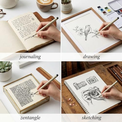 YUXIANLB 13pcs Micro Fineliner Drawing Art Pens, Black Waterproof Fine Line Pigment Ink Set Artist Supplies Archival Quality Inking Markers Liner Sketch Outline Zentangle Kit Stuff Detail Outlining