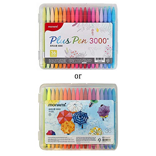 MONAMI Plus Pen 3000 Felt Tip Pens, Fine Point (0.4mm), Coloring/Drawing/Journaling, Assorted Colors, 36-Pack - color: 36 Colors