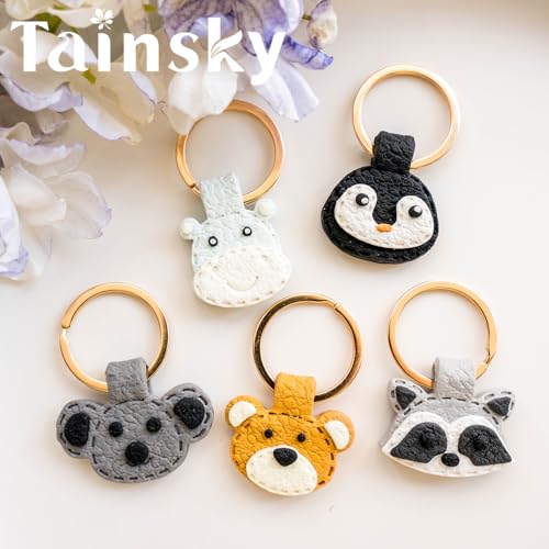 TAINSKY Animals Keychain Polymer Clay Cutter, Cute Polymer Clay Keychain Cutters, Boho Clay Cutters for Polymer Clay Jewelry, 11 Shapes Keychain Cutter, Penguin Polymer Clay Earring Cutters-A - color: Keychain -B