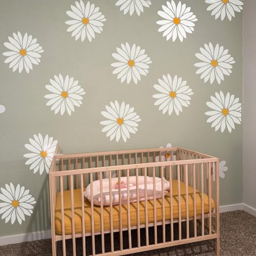 Large Flower Stencils for Walls 14inch Fence Stencil for Outdoors Floral Stencils Reusable Rose Hibiscus Daisy Sunflower Stencil for Wood Wall Furniture Fabrics DIY Decor - style: Flowers