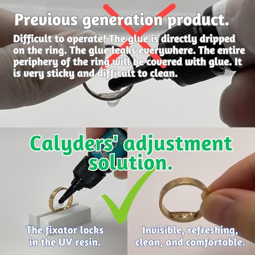 Ring Sizers for Loose Rings Ring Size Adjuster Fit Any Rings Guards Ring Spacer for Loose Rings Women Invisible Traceless Glue Ring Resizer with Ring Fixators & UV LED Lamp