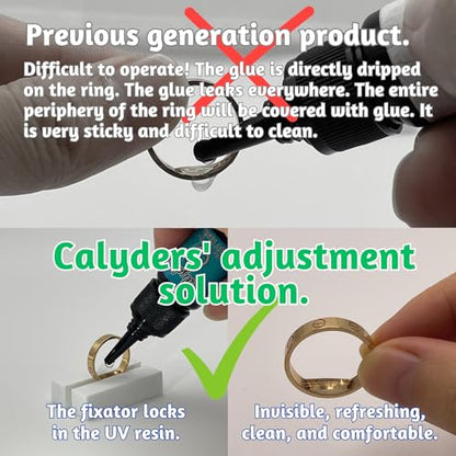 Ring Sizers for Loose Rings Ring Size Adjuster Fit Any Rings Guards Ring Spacer for Loose Rings Women Invisible Traceless Glue Ring Resizer with Ring Fixators & UV LED Lamp