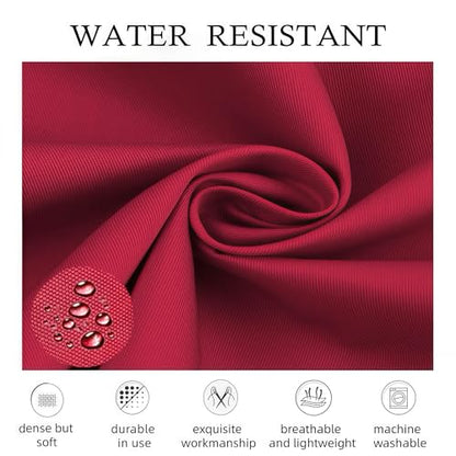 Kitchen Cooking Apron for Women Men Water-Resistant Artist Barista Baking Craft Catering Work Bib with Large Pockets - color: Red