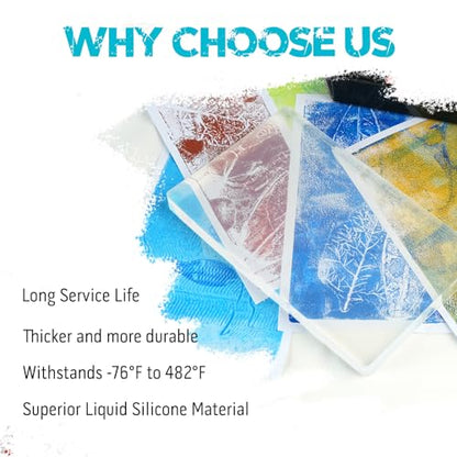 Vollence 3" X 5" Gel Printing Plate Reusable – Ideal for Monoprinting, Press Techniques, and Creative Art Projects - size: 3" x 5"