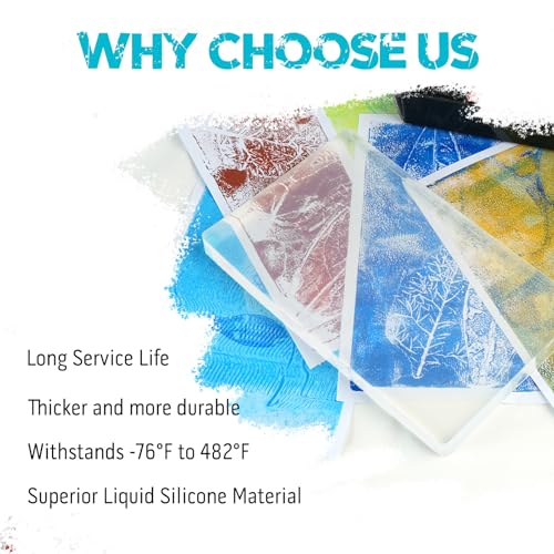 Vollence 6" X 6" Reusable Gel Monoprinting Plate Reusable Art Plate for Press Texture Printing Painting - size: 6" x 6"