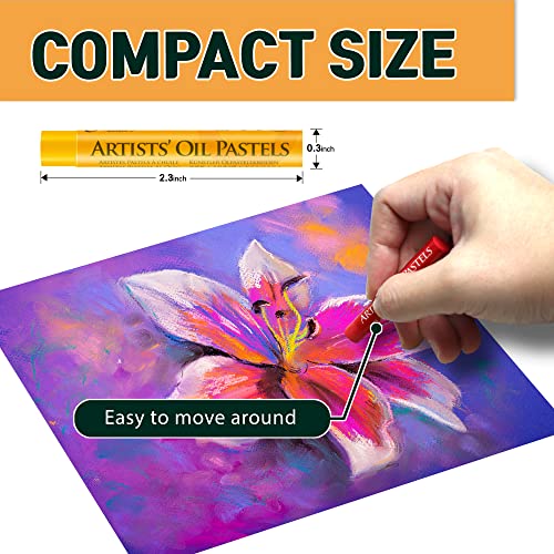 HA SHI Soft Oil Pastels Set (50 Sticks, 48 Colors) Water Soluble Oil Crayon 12 Color