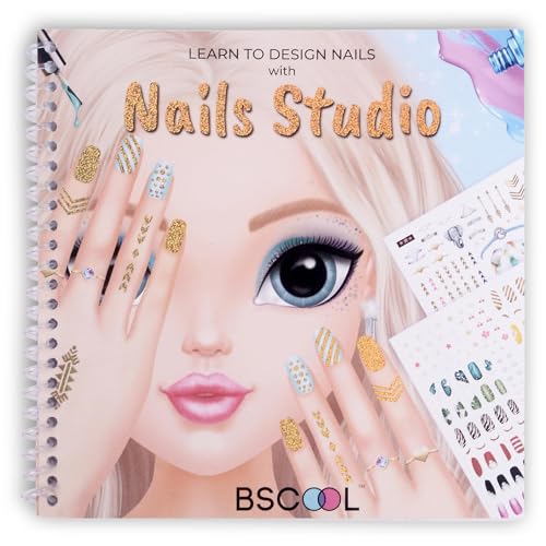 BSCOOL - Drawing, Coloring & Activity Book. Nail Design Book with Stickers and Guides. Fashion Design Sketchbook for Kids 5 and up. Little Designer Book - Nail Sticker Book. Gift for Girls - color: Nail Design Studio