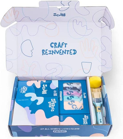 Sculpd Abstract Painting Kit for Two - Two 60x40cm Canvases (Pastel) - color: Pastel, size: Two Person