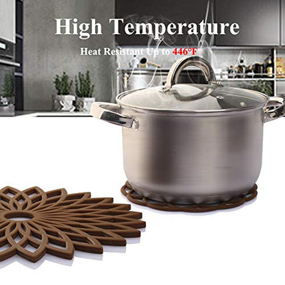 ME.FAN Silicone Trivet Mat - Kitchen Hot Pads for Pots & Dish - Insulated Teapot Trivet - Flexible, Durable, Non-Slip Large Coasters 3 Set Deep Purple - color: 3set-dark Purple