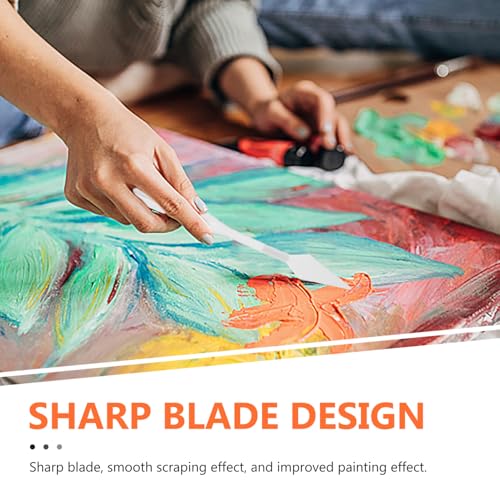 VILLCASE Oil Painting Spatulas Set 5 Pcs Painting Scrapers for Pigment Mixing Stirring and Texture Scraping Ergonomic Handle Art Painting Tools for Canvas Acrylic and Oil Paints
