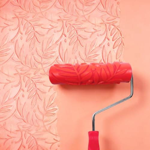 Nichiyo 7'' Texture Roller DIY Decorative Art Pattern Paint Roller Rubber Roller for Walls, Furnitures and Floors Decoration(EG068T) | Rubber roller creates patterns on walls, furniture & floors. Easy to use, reusable, DIY home decor tool for textured pai