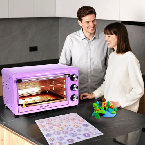 25QT Polymer Clay Oven with Adjustable Time & Temperature,Large Capacity Electric Oven for bake Clay,Polymer Clay Tools,Includes Tray,Wire Rack,Thermometer,Heat-resistant Silicone Mat and Gloves