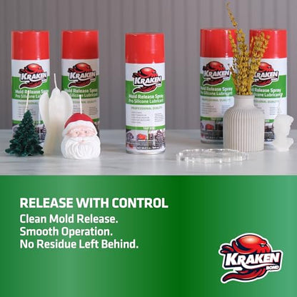 Kraken Bond Silicone Mold Release Spray - (12x12.3 oz) High Temperature Mold Release Agent for Epoxy Resin Lubricates Protects and Renews Anti-Static & Anti-Corrosive, 12 Pack - size: 12 Pack