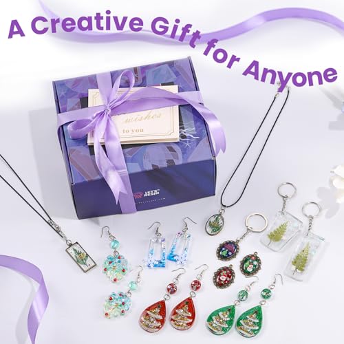 LET'S RESIN UV Resin Jewelry Making Kit - 153Pcs Crystal Clear 250g UV Resin Kit with Light, UV Resin Molds, Resin Starter Kit for Beginners, Keychain&Earring Making, Craft Decor - size: 250g Jewelry Making Kit