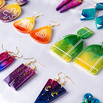 LET'S RESIN Resin Earring Mold, 171 Pcs Resin Jewelry Molds Making Kit with 11 Pack Variety Shape Silicone Molds, Earring Molds for Epoxy Pendant, Earrings, Necklace, Keychains - color: Geometric Earring Molds