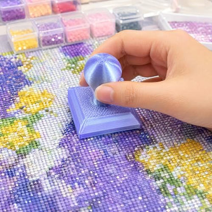 Diamond Art Painting Embossing Roller 3D Printing Diamond Art Painting Seal Press Diamond Art Painting Roller Tool Set for Multi-Color Square & Circular Drills (Lavender Purple) - color: Lavender purple