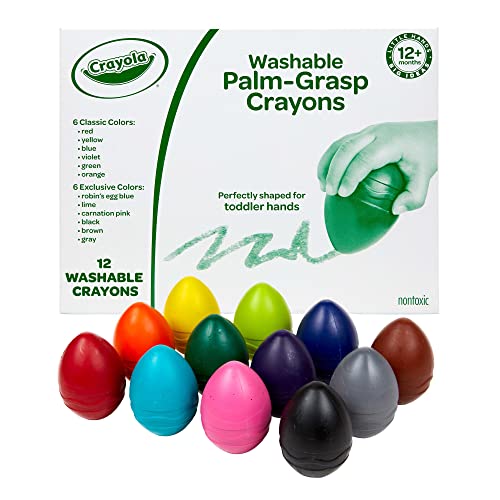 Crayola Large Egg Crayons (12ct), Classroom Must Haves, Teacher School Supplies for Toddlers, Kindergarten & Elementary, Ages 1+