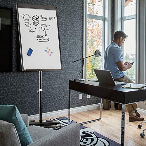 maxtek Mobile Dry Erase Board – 40x28 inches Magnetic Portable Whiteboard Stand Easel White Board Flipchart Easel Board with 25 Sheets Paper Pad - color: Black, size: 28"W x 40"H
